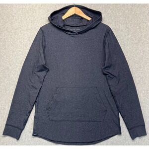 Pistol Lake Mens Minimalist Pullover Hoodie Heathered Black Stretch Athleisure M
